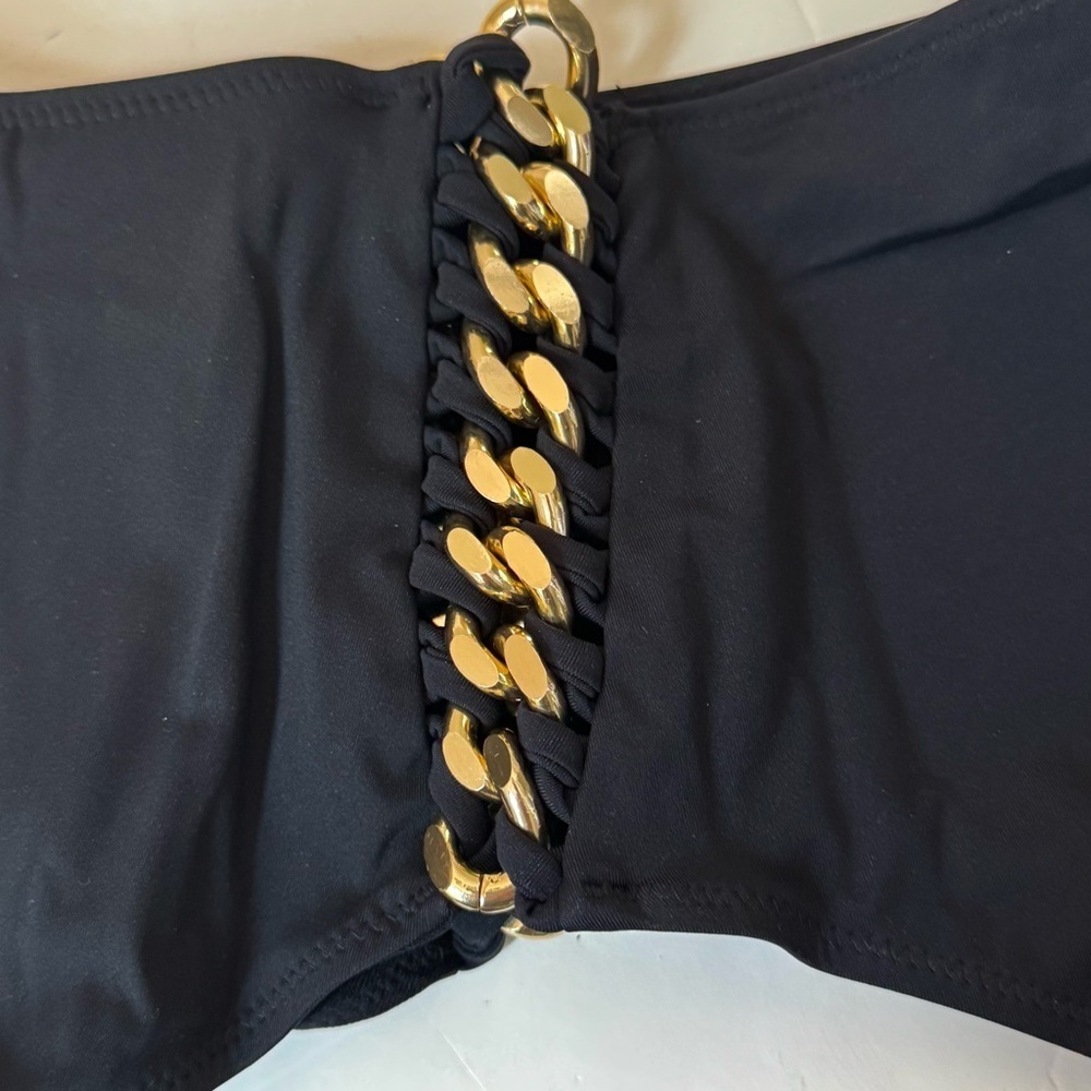NWT STELLA MCCARTNEY Swim Falabella Chain Detail Bikini Bottom Black Size S - Picture 11 of 16